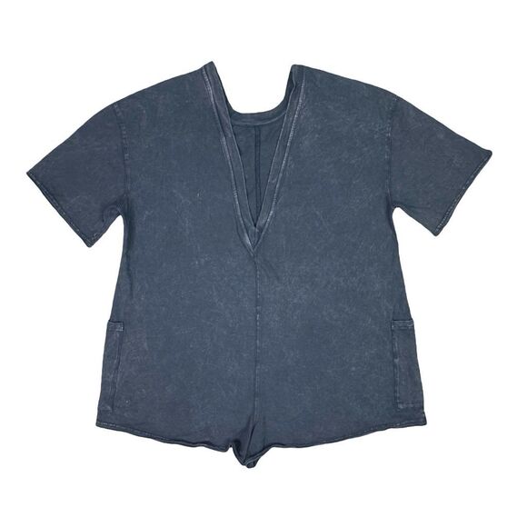 Free People | FP Movement Hot Shot Tee Romper - Washed Black - Size Small - Picture 4 of 5